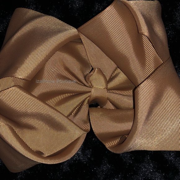 Brown 8" Double Stacked Boutique Bows  (2) HANDCRAFTED -kids- - Picture 3 of 3